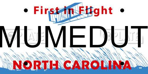 MUMEDUT North Carolina License Plate
