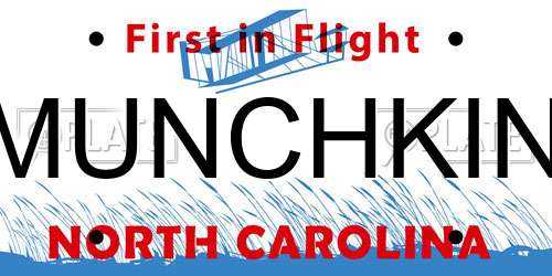 MUNCHKIN North Carolina License Plate