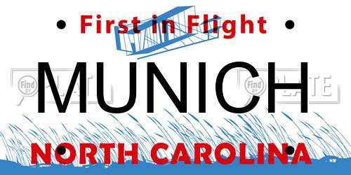 MUNICH North Carolina License Plate
