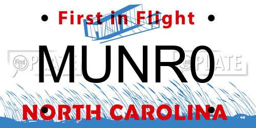 MUNR0 North Carolina License Plate