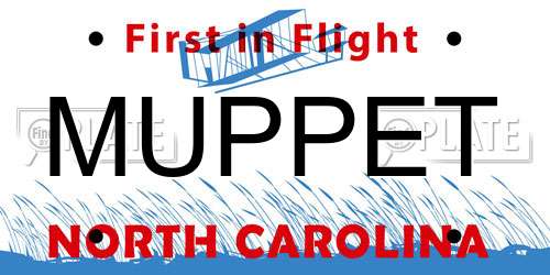 MUPPET North Carolina License Plate