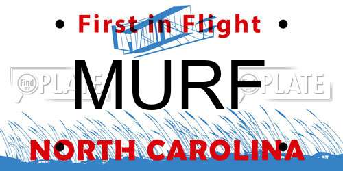 MURF North Carolina License Plate