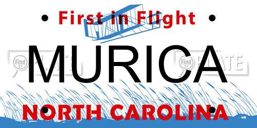 MURICA North Carolina License Plate
