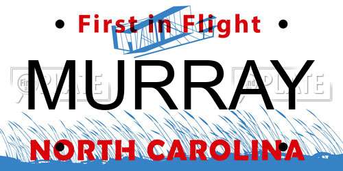 MURRAY North Carolina License Plate