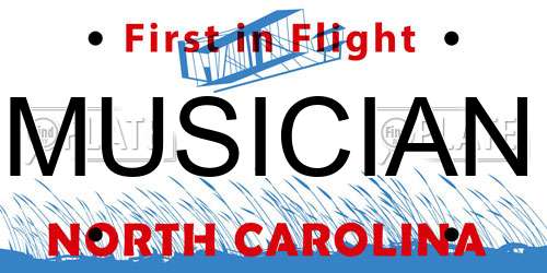 MUSICIAN North Carolina License Plate