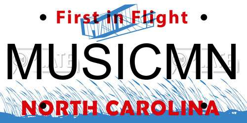 MUSICMN North Carolina License Plate