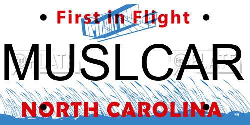 MUSLCAR North Carolina License Plate
