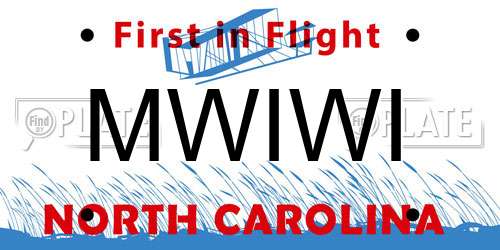 MWIWI North Carolina License Plate