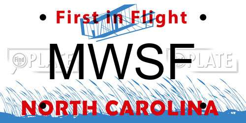 MWSF North Carolina License Plate