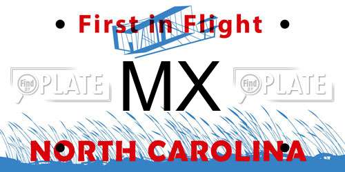 MX North Carolina License Plate