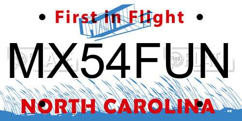 MX54FUN North Carolina License Plate