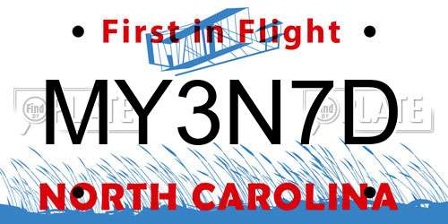 MY3N7D North Carolina License Plate