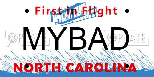 MYBAD North Carolina License Plate