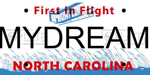 MYDREAM North Carolina License Plate