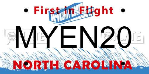 MYEN20 North Carolina License Plate