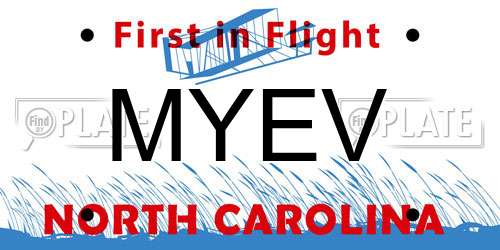 MYEV North Carolina License Plate