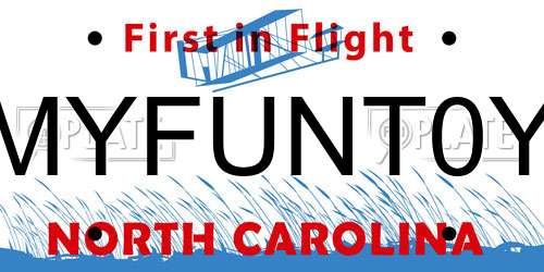 MYFUNT0Y North Carolina License Plate