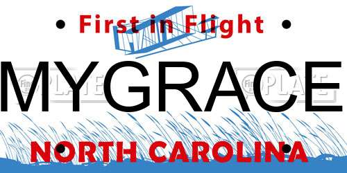 MYGRACE North Carolina License Plate