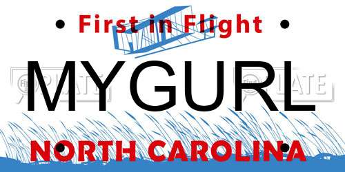 MYGURL North Carolina License Plate