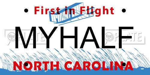 MYHALF North Carolina License Plate