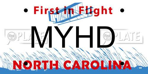 MYHD North Carolina License Plate