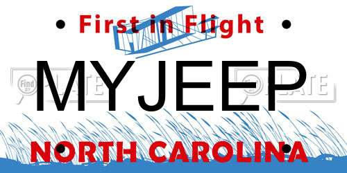 MYJEEP North Carolina License Plate