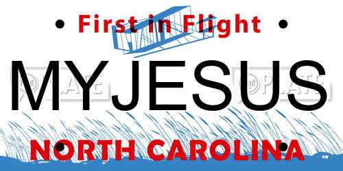 MYJESUS North Carolina License Plate
