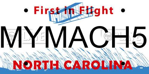 MYMACH5 North Carolina License Plate