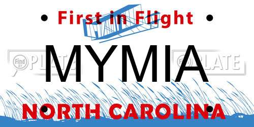 MYMIA North Carolina License Plate