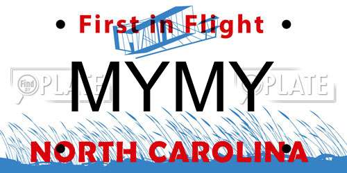 MYMY North Carolina License Plate