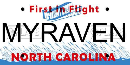 MYRAVEN North Carolina License Plate