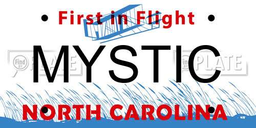 MYSTIC North Carolina License Plate