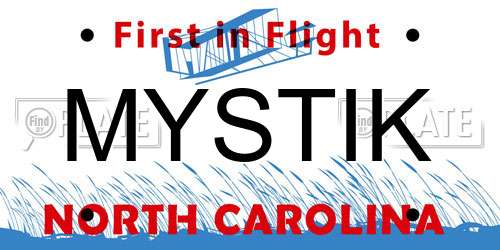 MYSTIK North Carolina License Plate