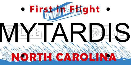 MYTARDIS North Carolina License Plate