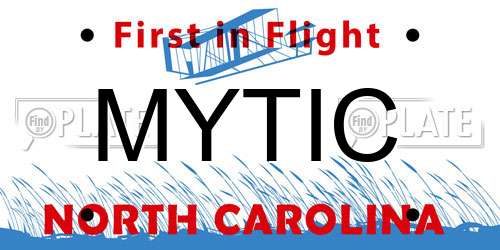 MYTIC North Carolina License Plate
