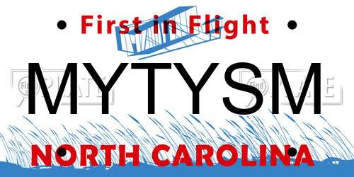 MYTYSM North Carolina License Plate