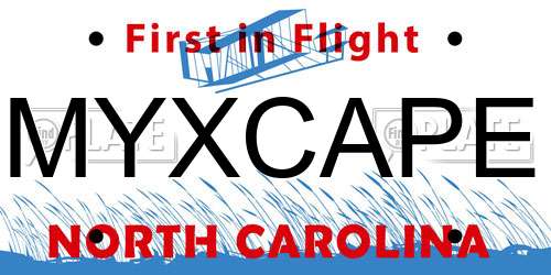 MYXCAPE North Carolina License Plate