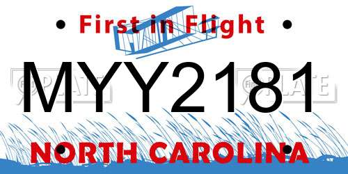 MYY2181 North Carolina License Plate