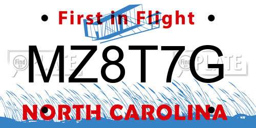 MZ8T7G North Carolina License Plate