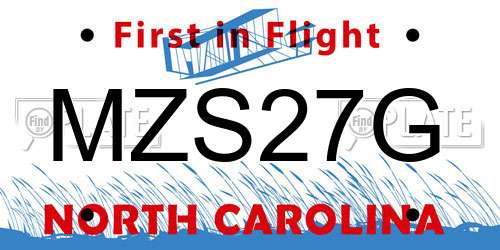 MZS27G North Carolina License Plate