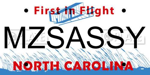 MZSASSY North Carolina License Plate