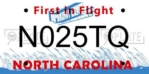 N025TQ North Carolina License Plate