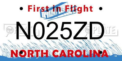 N025ZD North Carolina License Plate