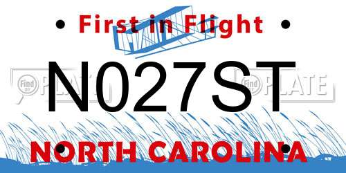 N027ST North Carolina License Plate
