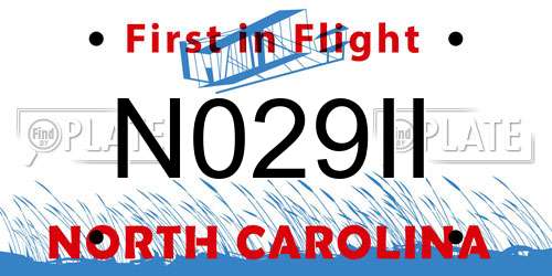 N029II North Carolina License Plate