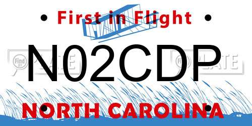 N02CDP North Carolina License Plate
