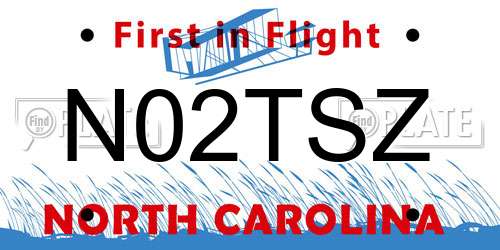 N02TSZ North Carolina License Plate