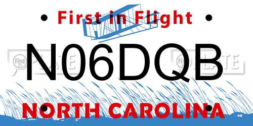 N06DQB North Carolina License Plate
