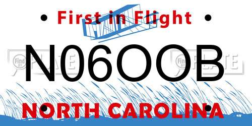 N06OOB North Carolina License Plate