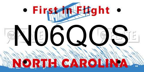 N06QOS North Carolina License Plate